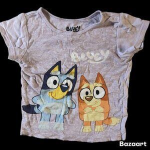 Girls Sz 6 Purple Bluey & Bingo Tshirt